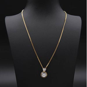 Diamonds pendant necklace; ; 18k yellow and ... 