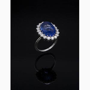 Sapphires and diamonds ring; ; 18k ... 