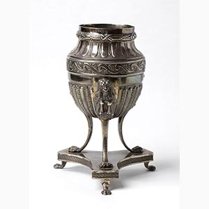 Italian silver vase - 19th Century; ; fluted ... 