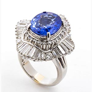 Sapphires and diamonds ballerina ring; ; 18k ... 