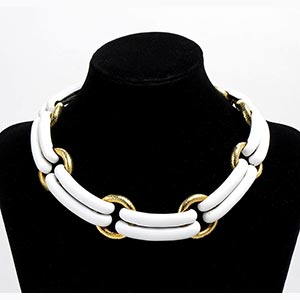 Enamel gold necklace - manifacture DAVID ... 