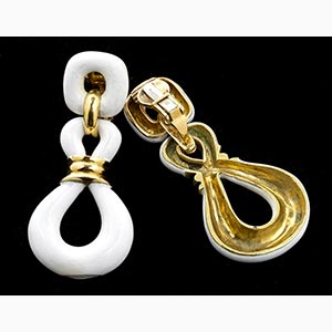 Enamel and gold earrings - ... 