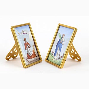 Pair of French frames with enamel ... 