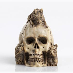 German bone Memento Mori skull - 19th ... 