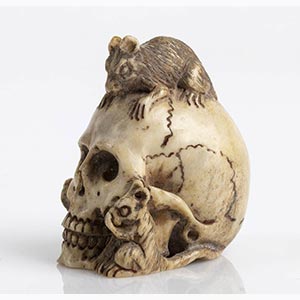 German bone Memento Mori skull - ... 