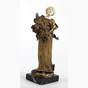 Gilt bronze and ivory French sculpture - ca. ... 