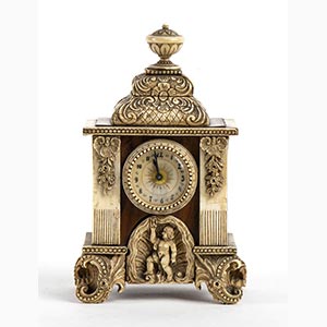 French ivory and tortoise shell desk clock - ... 