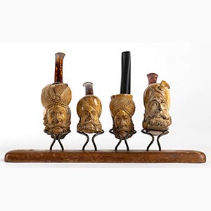 Four English Meerschaum pipes - early 20th ... 