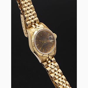 ROLEX Date Just Lady, gold wrist watch; ; ... 