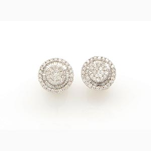 Diamonds earrings; ; 18k white ... 