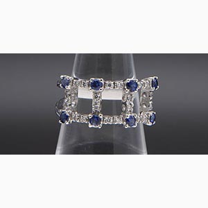 Diamonds and sapphires ring; ; 18k ... 