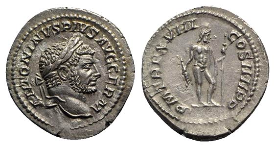 Caracalla (198-217). AR Denarius (21mm, ... 