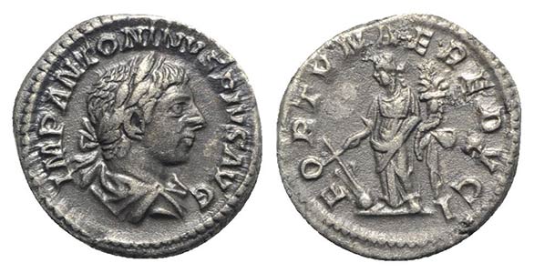 Elagabalus (218-222). AR Denarius (19mm, ... 