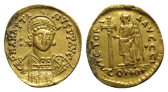 Anastasius I (491-518). AV Solidus (20mm, ... 
