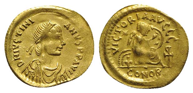 Justinian I (527-565). AV Semissis (19mm, ... 