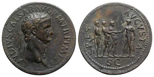 Claudius (41-54). Æ “Sestertius” (36mm, ... 