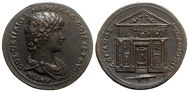 Antinoüs (died AD 130). Cast Æ Medallion ... 