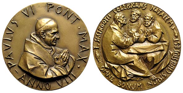 Pope PAUL VI, AE Medal Anno X (1972) SYNOD ... 