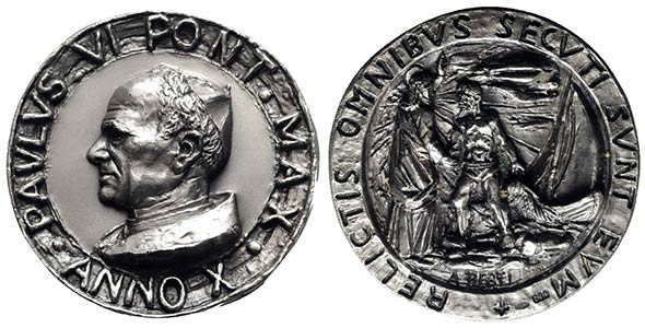 Pope PAUL VI, AR Medal Anno X (1972) SYNOD ... 