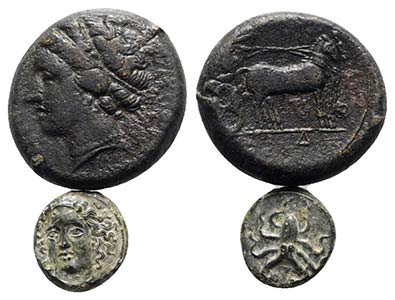 Sicily, lot of 2 Greek Æ coins, to be ... 