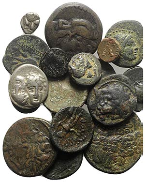 Lot of 20 AR and Æ Greek coins, mixed ... 