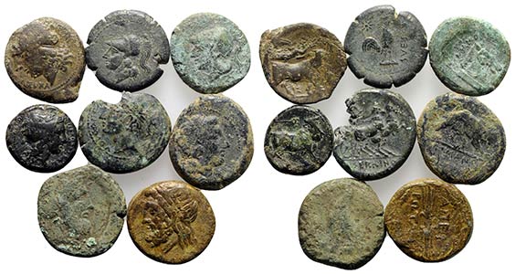 Lot of 8 Greek Æ coins, to be catalog. Lot ... 