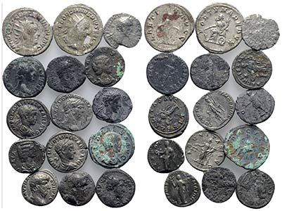 Mixed lot of 15 Greek (1) and Roman Imperial ... 