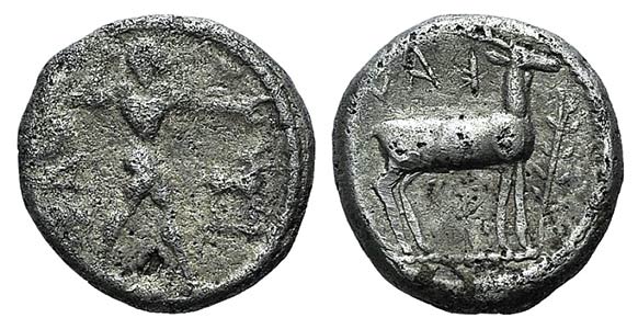 Bruttium, Kaulonia, c. 475-425 BC. AR Drachm ... 
