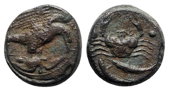Sicily, Akragas, c. 416-406 BC. Æ Hexas ... 