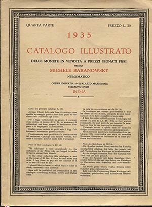 BARANOWSKY  M. – Roma, 1935. Catalogo a ... 