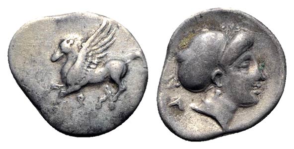 Corinth, c. 350-300 BC. AR Drachm (16mm, ... 