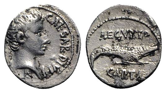Augustus (27 BC-AD 14). Plated(?) AR ... 