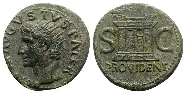 Divus Augustus (died AD 14). Æ As (27mm, ... 