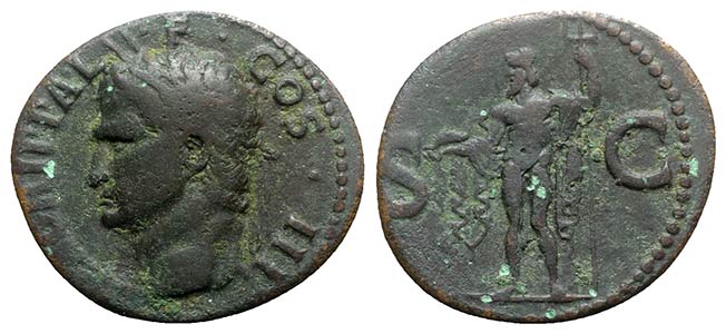 Agrippa (died 12 BC). Æ As (29mm, 10.78g, ... 