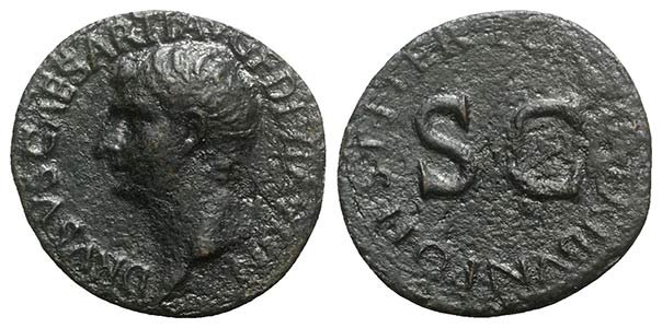 Drusus (Caesar, 19-23). Æ As (28mm, 10.34g, ... 