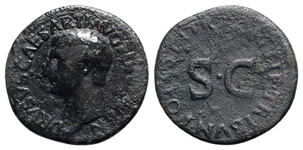 Drusus (Caesar, 19-23). Æ As (28.5mm, ... 