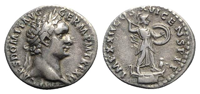 Domitian (81-96). AR Denarius (19mm, 3.36g, ... 