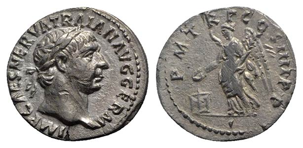 Trajan (98-117). AR Denarius (19mm, 3.17g, ... 