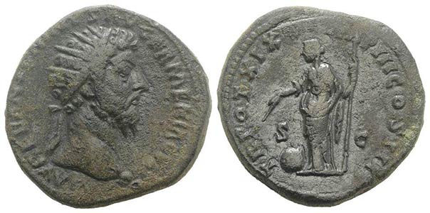 Marcus Aurelius (161-180). Æ Dupondius ... 