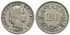 SVIZZERA - Confederazione - 20 Rappen - 1927 ... 