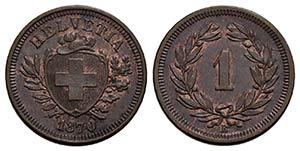 SVIZZERA - Confederazione - Rappen - 1870 B ... 