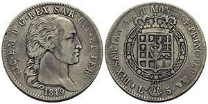 Vittorio Emanuele I (1802-1821) - 5 Lire - ... 