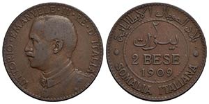 Somalia - 2 Bese - 1909 - CU Pag. 979; Mont. ... 