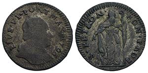 BOLOGNA - Pio VI (1775-1799) - Muraiola da 2 ... 