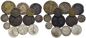 Estere - FRANCIA - Lotto di 12 monete di cui ... 