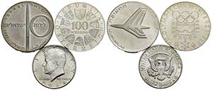 Estere - Lotto di tre monete in argento - FDC