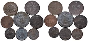 Estere - RUSSIA - Lotto di 8 monete tutte ... 