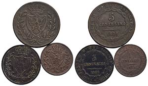 Savoia - Lotto di tre monete - Varie