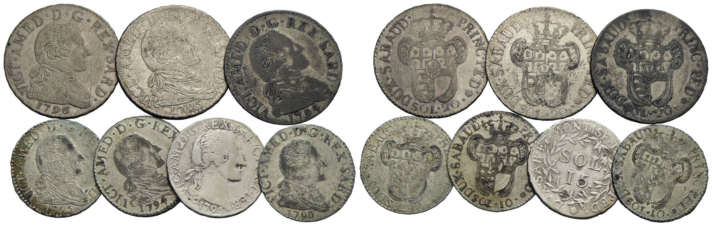 Savoia - Lotto di 7 monete - med. MB