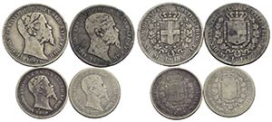 Savoia - Lotto di 4 monete - Varie